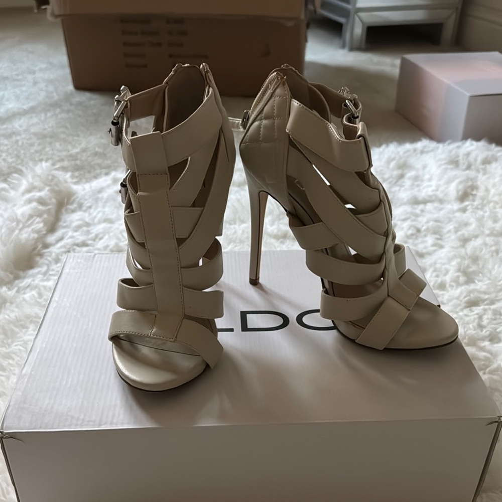 Aldo Women's Cream Strappy Heels